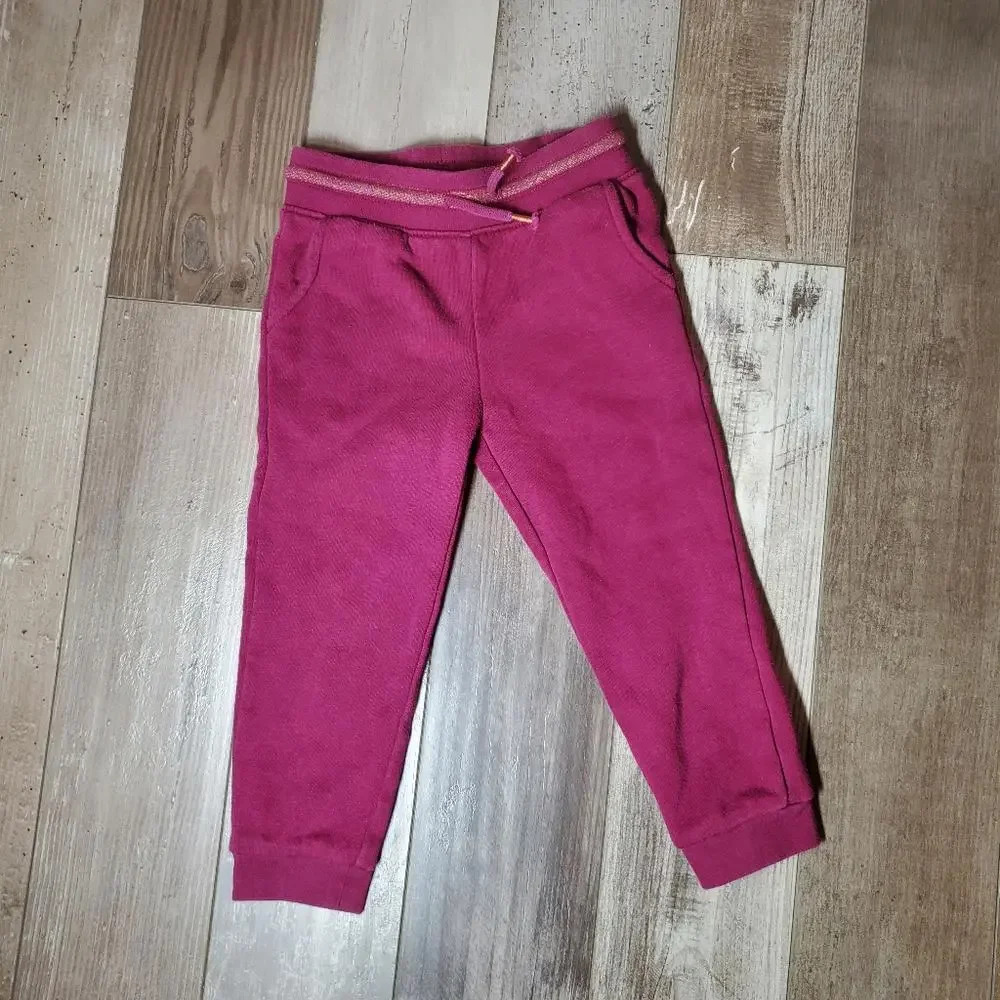 Okie Dokie Toddler Girls Joggers Size 3T Burgundy Purple Shimmery EUC